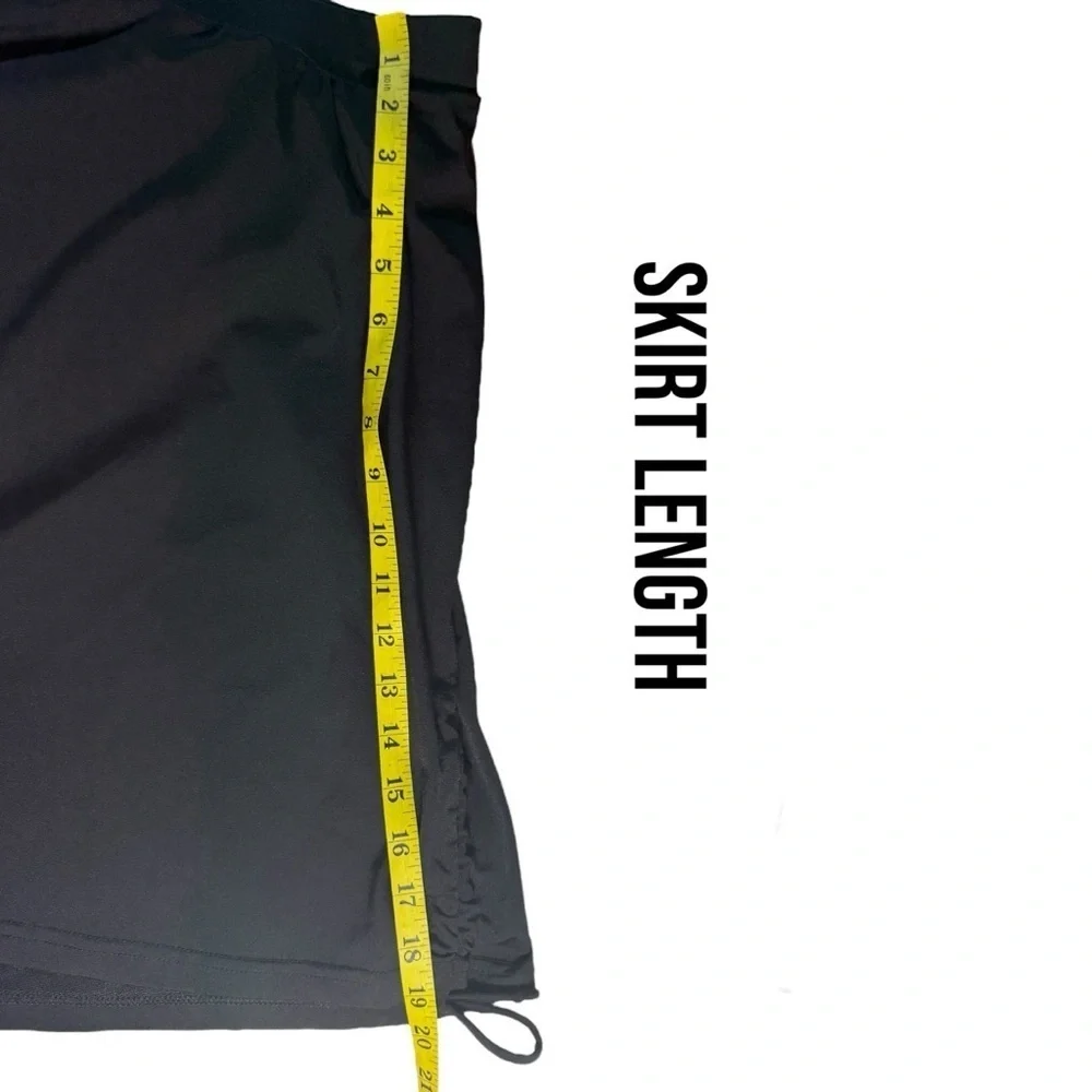 HydroChic Ruched Runner Swim Skirt 2X Black Skirted Leggings Modest UPF Beach - Picture 10 of 14